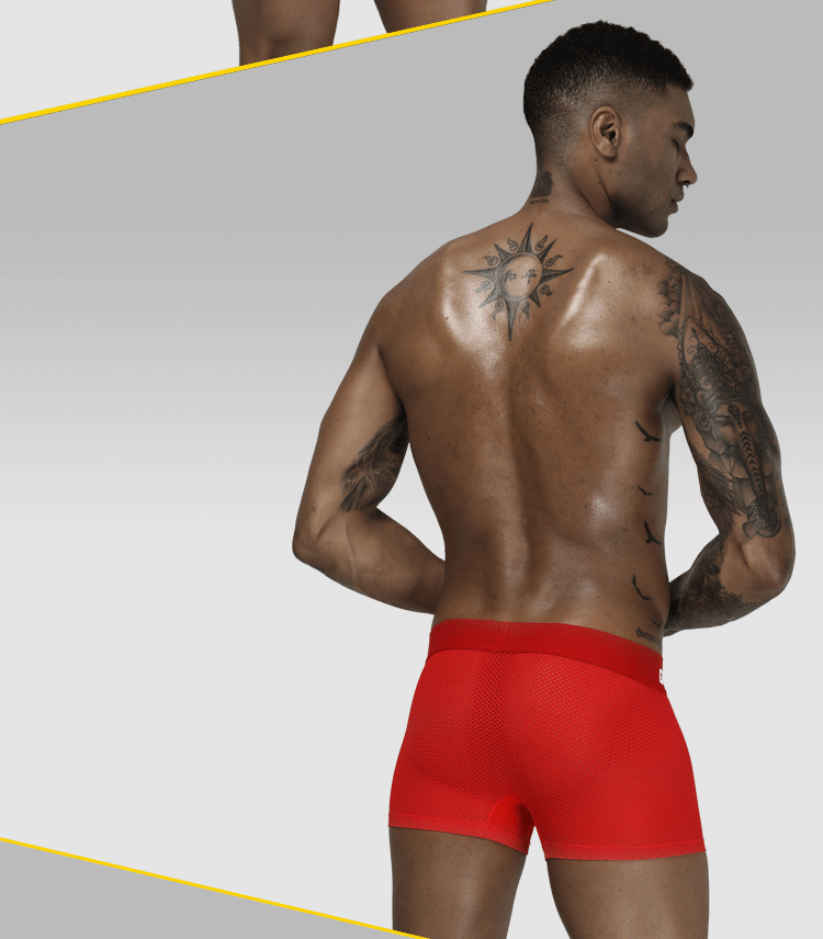 METOIN Men's Summer Breathable Cotton Boxer Briefs Style Solid Color Comfort Fit Underwear (OR207)