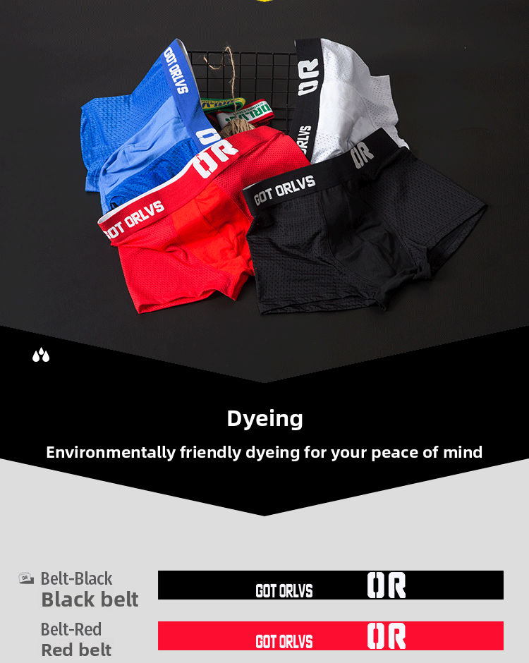 METOIN Men's Summer Breathable Cotton Boxer Briefs Style Solid Color Comfort Fit Underwear (OR207)
