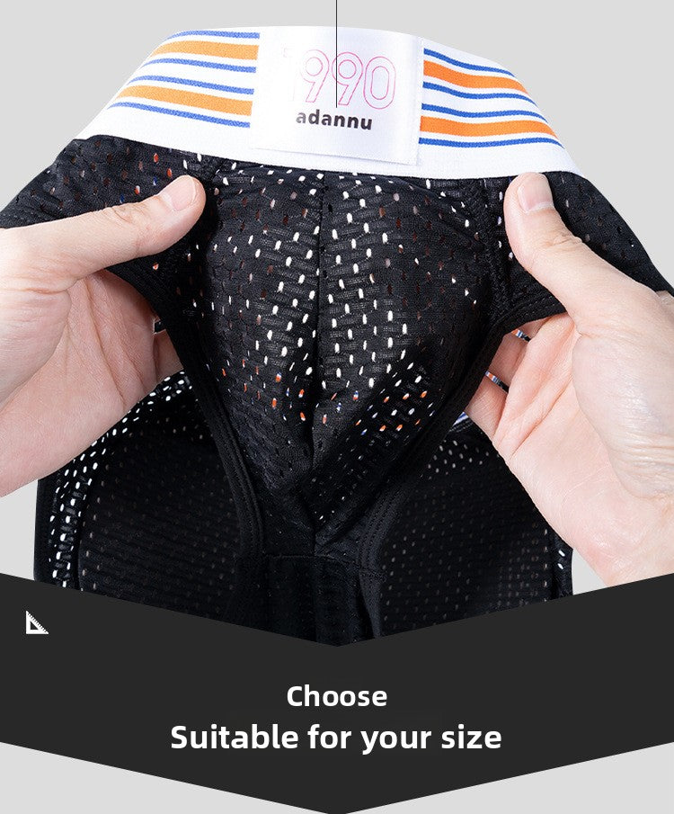 METOIN Men's Breathable Mesh Boxer Briefs with Removable 3D Butt Pads Comfort (AD7530)