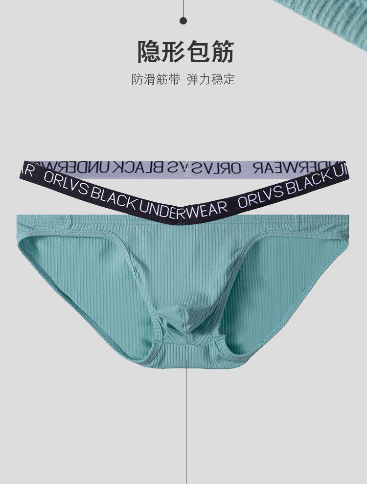 METOIN Men's Cotton Ribbed Briefs - Hollow Back Design, Breathable (OR6313A)