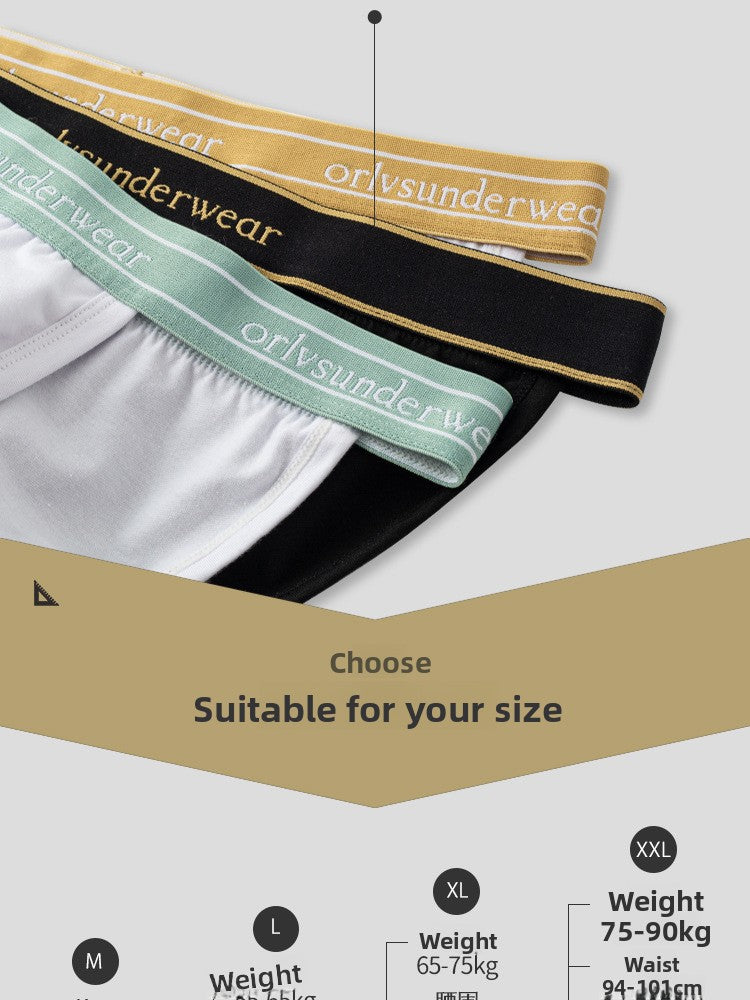 METOIN Men's Low Rise Cotton Briefs Pack of 3 - Soft High-Cut Comfort (OR6220)