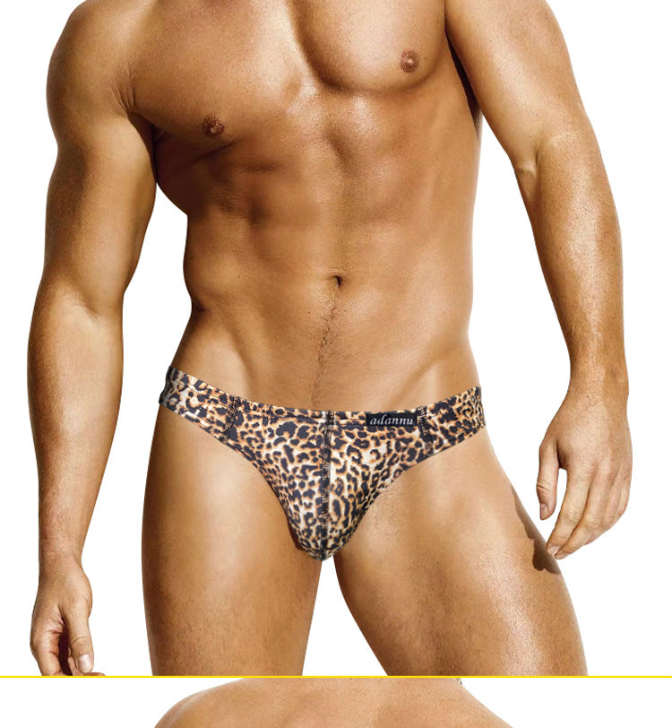METOIN Men's Leopard Print Thong - Bold Low Rise Design (AD745)