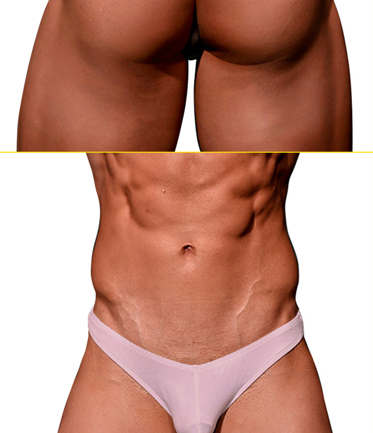 METOIN Men's Modal Low Rise Tanga Underwear Athletic Comfortable Breathable Solid Color Briefs (AD7207)