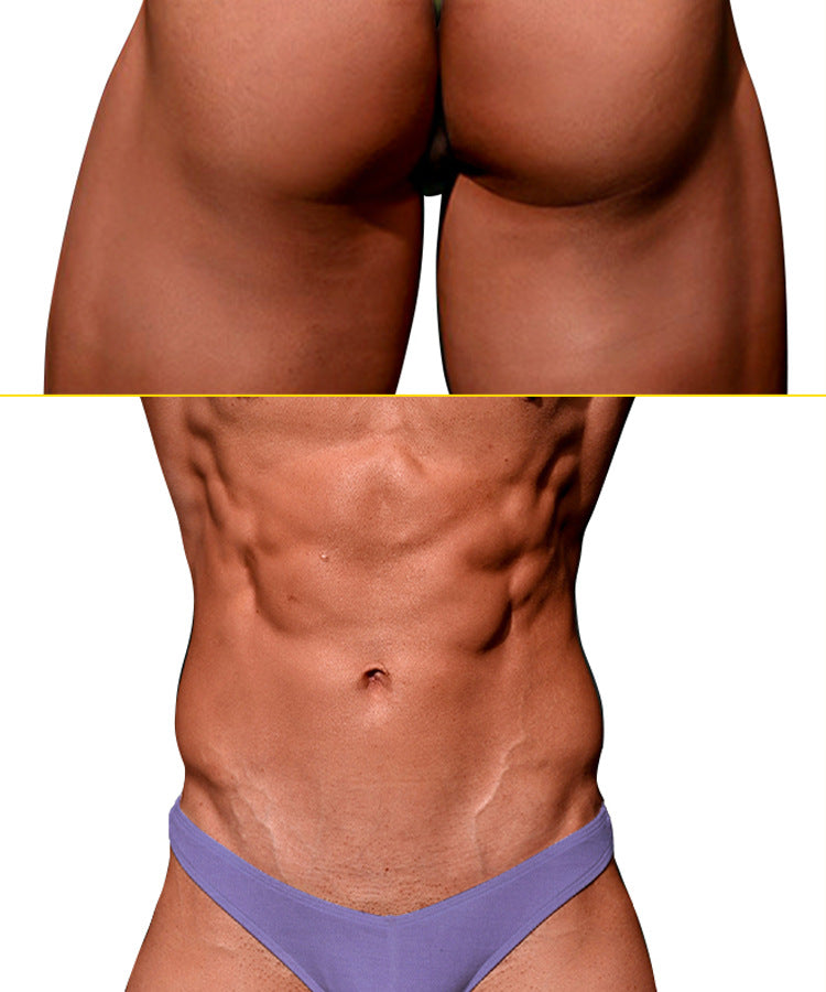 METOIN Men's Modal Low Rise Tanga Underwear Athletic Comfortable Breathable Solid Color Briefs (AD7207)