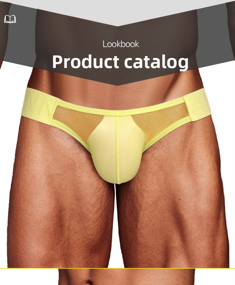 METOIN Men's Thong Underwear Ultra Thin Transparent Pouch No Waistband Butt Lifting Tanga Briefs ... (AD706)