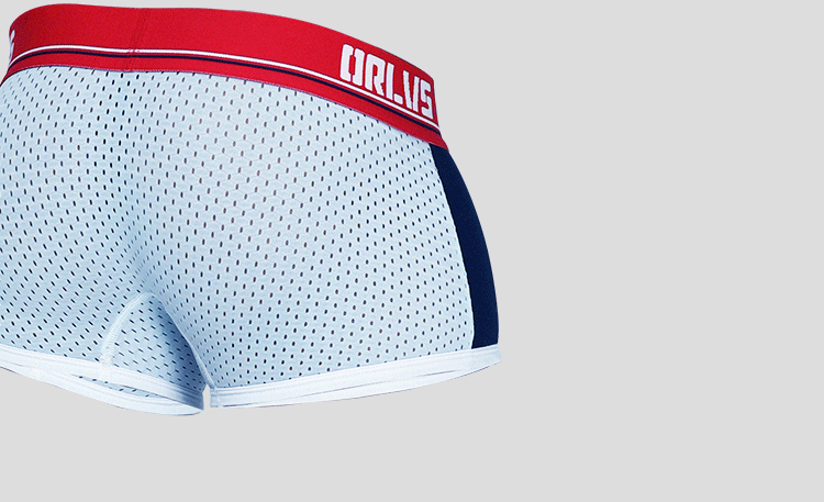 METOIN Men's Breathable Mesh Boxer Briefs with U-Shaped Pouch Support Comfort Fit Cotton Blend Underwear (OR193)