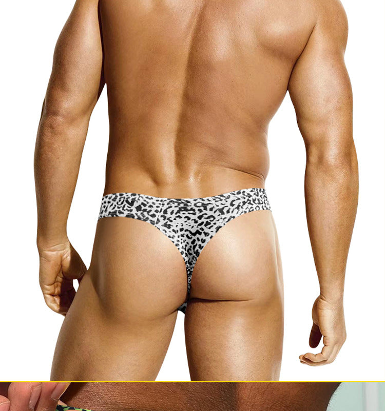 METOIN Men's Leopard Print Thong - Bold Low Rise Design (AD745)