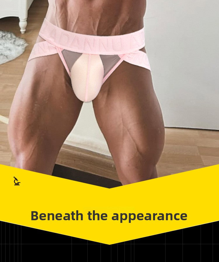 METOIN Comfortable Seamless Low Waist Butt Lifting Sports Elastic Underwear Athletic Triangle Briefs (AD772)