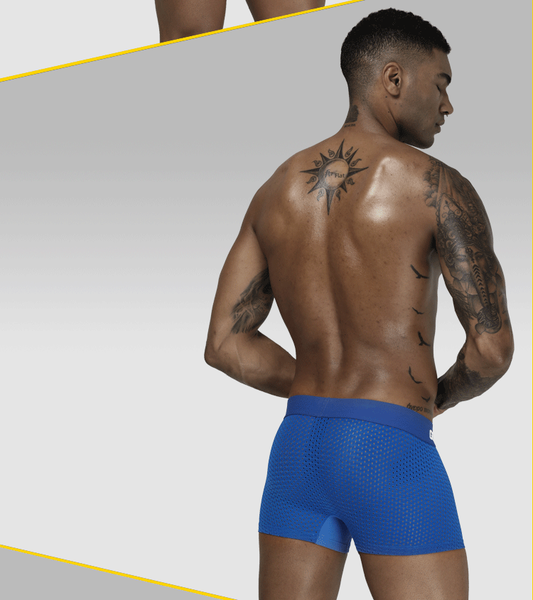 METOIN Men's Summer Breathable Cotton Boxer Briefs Style Solid Color Comfort Fit Underwear (OR207)