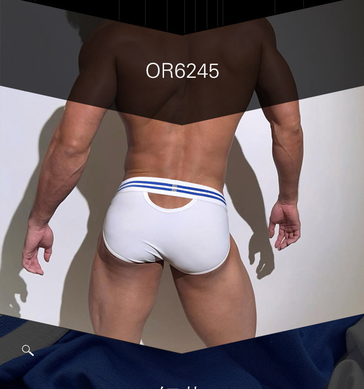 METOIN Ultra Thin High Cut Athletic Men's Briefs with Transparent Pouch Breathable Comfort Fit