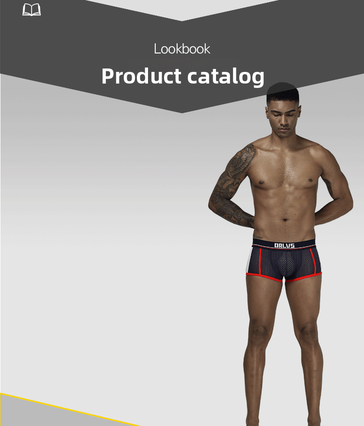 METOIN Men's Breathable Mesh Boxer Briefs with U-Shaped Pouch Support Comfort Fit Cotton Blend Underwear (OR193)