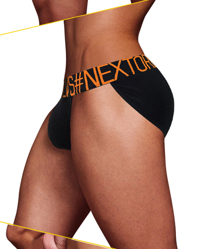 METOIN Men's Athletic High Cut Thong Underwear Breathable Stretchy Cotton Blend Low Rise Minimal (OR696)