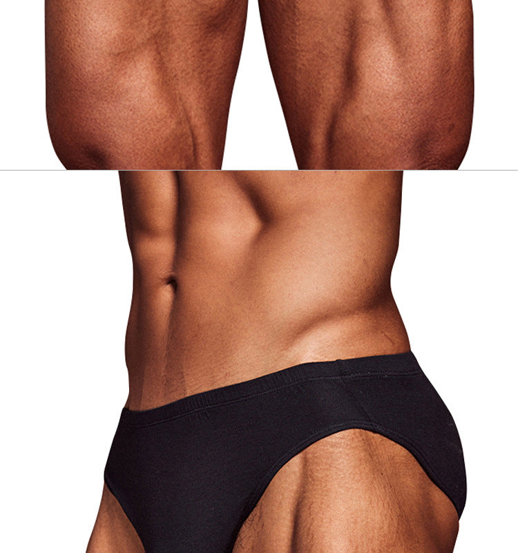 METOIN Men's Modal Triangle Briefs Pack of 3 - Low Rise Solid Color Sports Fit (AD315)