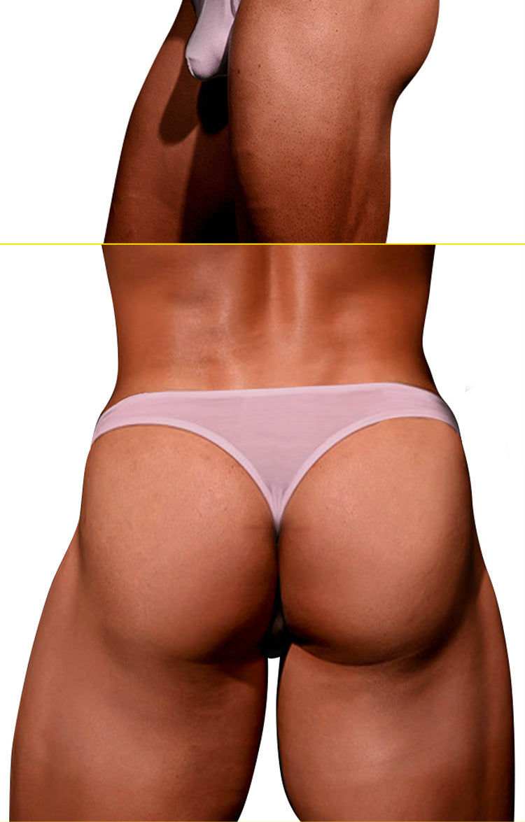 METOIN Men's Modal Low Rise Tanga Underwear Athletic Comfortable Breathable Solid Color Briefs (AD7207)