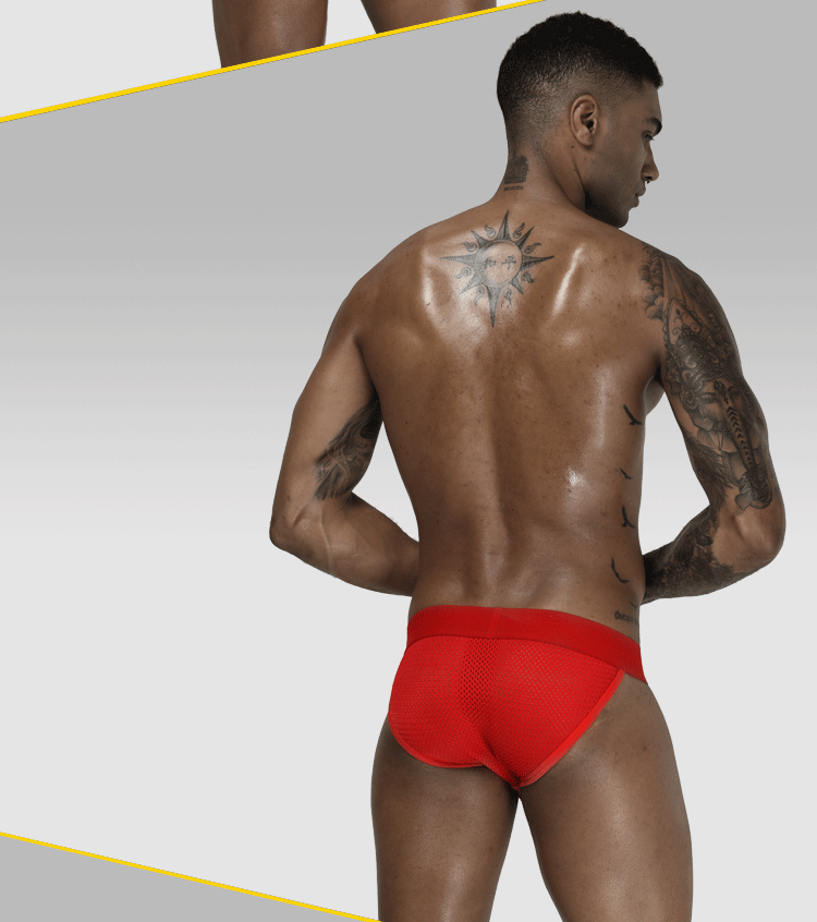 METOIN Men’s Ultra Breathable Mesh Briefs Lightweight Comfortable Summer Underwear (OR208)