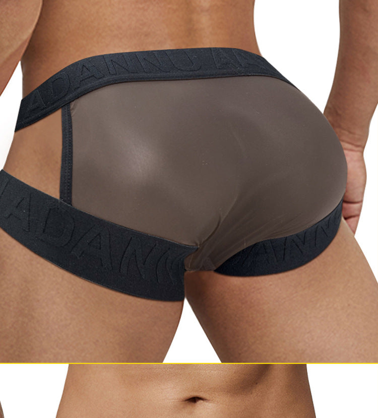 METOIN Comfortable Seamless Low Waist Butt Lifting Sports Elastic Underwear Athletic Triangle Briefs (AD772)