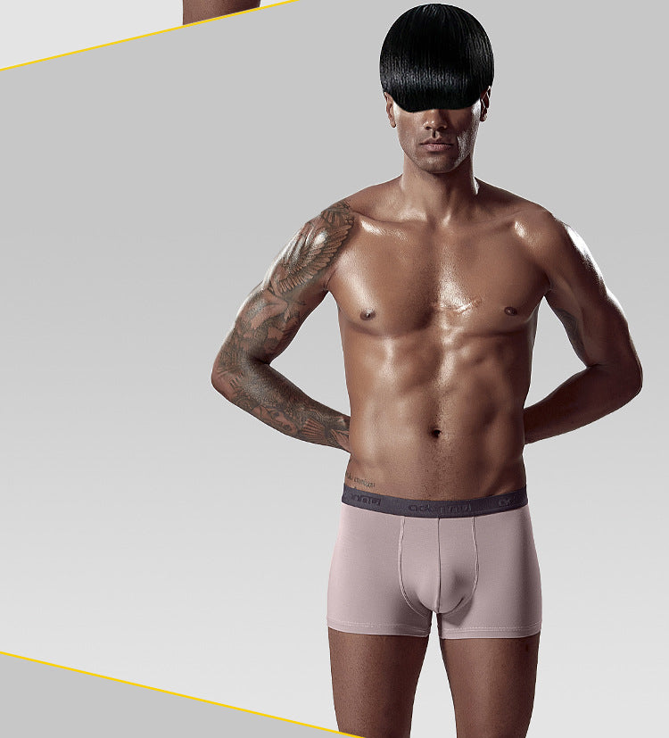 METOIN Men’s Modal Underwear Boxer Briefs Ice Silk Feel Breathable Comfortable Low Rise Stretchy ... (AD306)