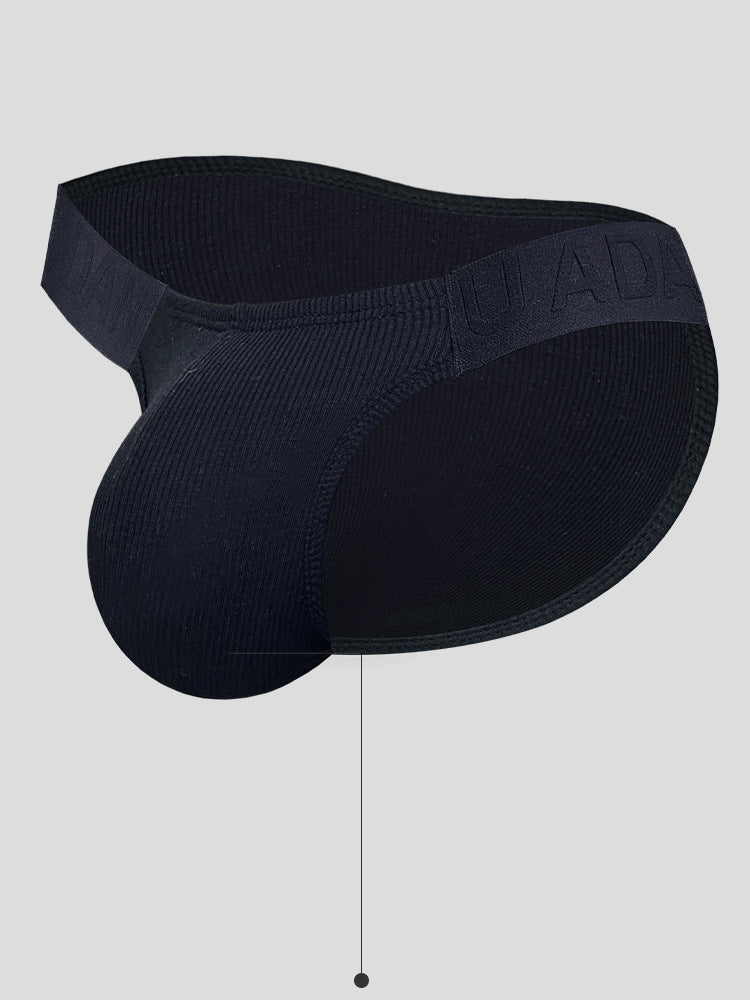 METOIN Men's Athletic Low Rise Micro Thong Underwear with Embossed Pattern High Cut Leg Design (AD761)
