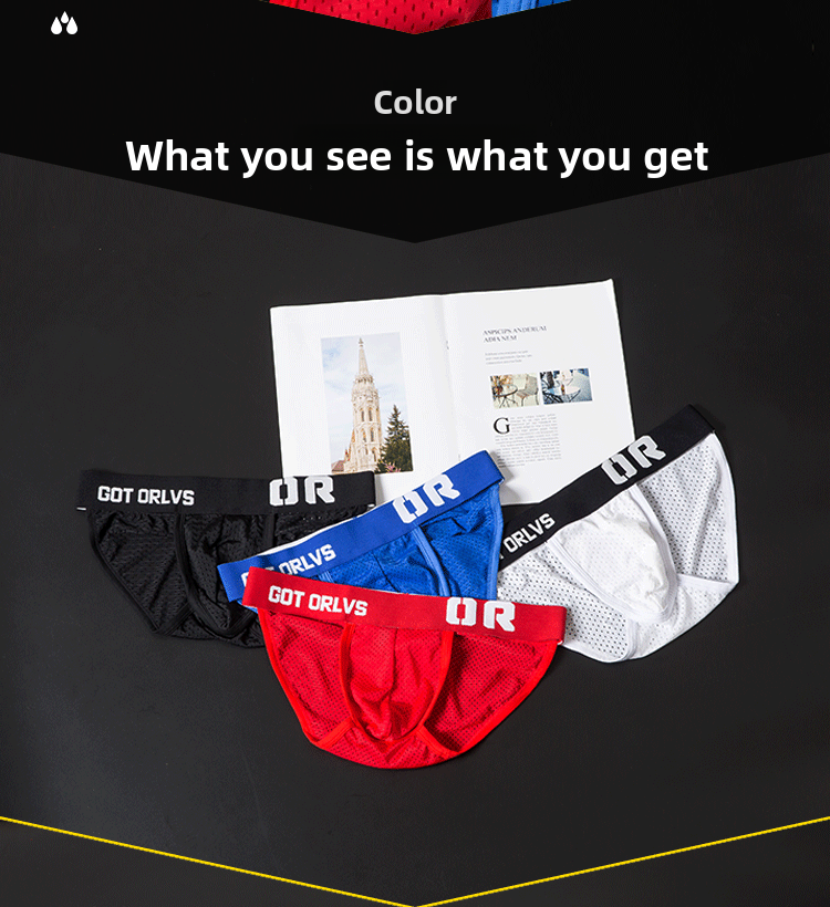 METOIN Men’s Ultra Breathable Mesh Briefs Lightweight Comfortable Summer Underwear (OR208)