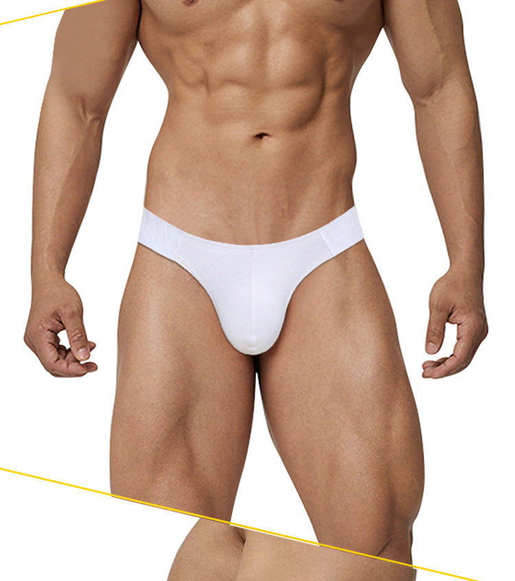 METOIN Men's Athletic Low Rise Micro Thong Underwear with Embossed Pattern High Cut Leg Design (AD761)
