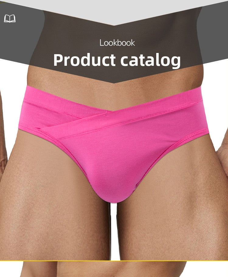 METOIN Men’s Modal High Stretch Low Rise V Waist Triangle Briefs Athletic Solid Color Comfortable Breathable Underwear