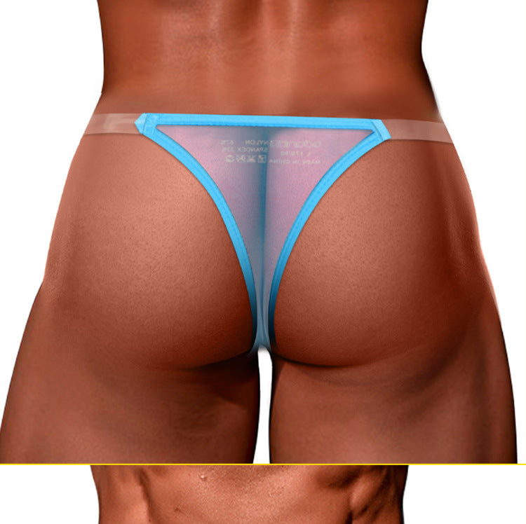 METOIN Low Waist Sheer Thong Underwear Transparent Athletic Lace Briefs with Pouch Design (AD319)