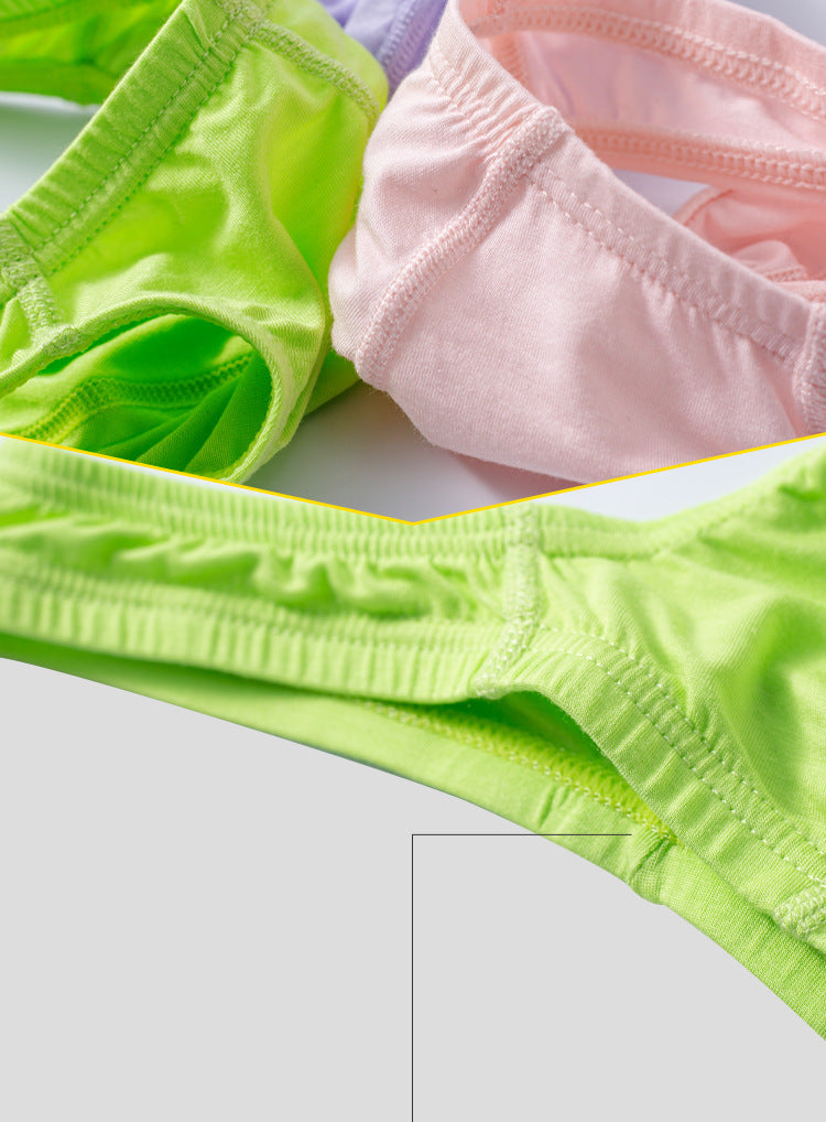 METOIN Men's Modal Low Rise Tanga Underwear Athletic Comfortable Breathable Solid Color Briefs (AD7207)