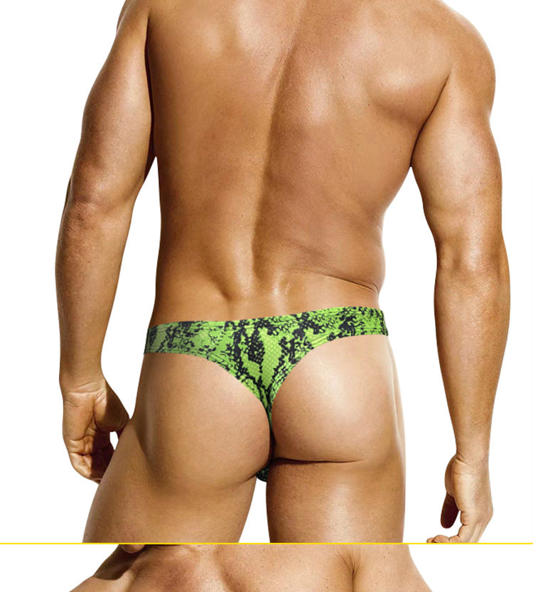 METOIN Men's Leopard Print Thong - Bold Low Rise Design (AD745)