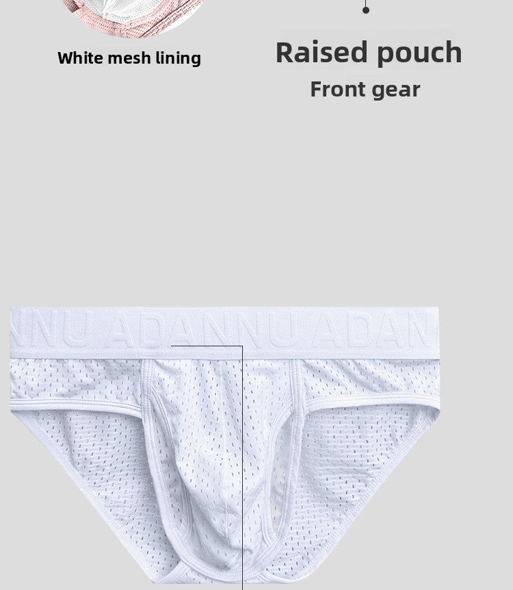 METOIN Men's Low Rise Triangle Briefs Breathable Mesh Athletic Underwear Gun Shape Separated Desi... (AD309)