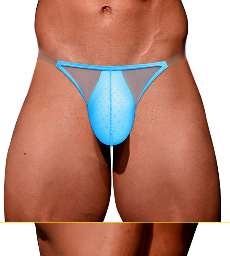 METOIN Low Waist Sheer Thong Underwear Transparent Athletic Lace Briefs with Pouch Design (AD319)