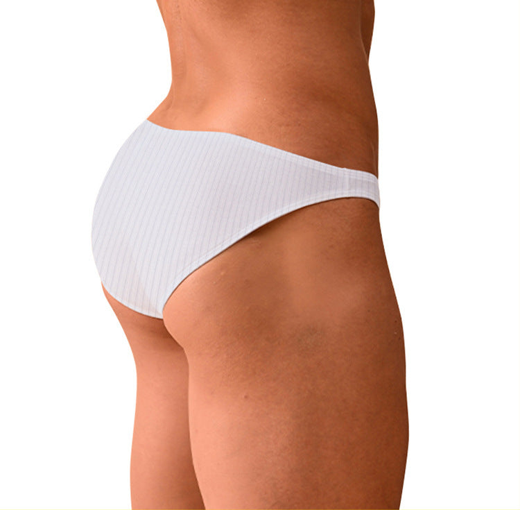 METOIN Men's Athletic Low Waist High Cut Bikini Briefs Breathable Cotton Blend Solid Color (AD7202)