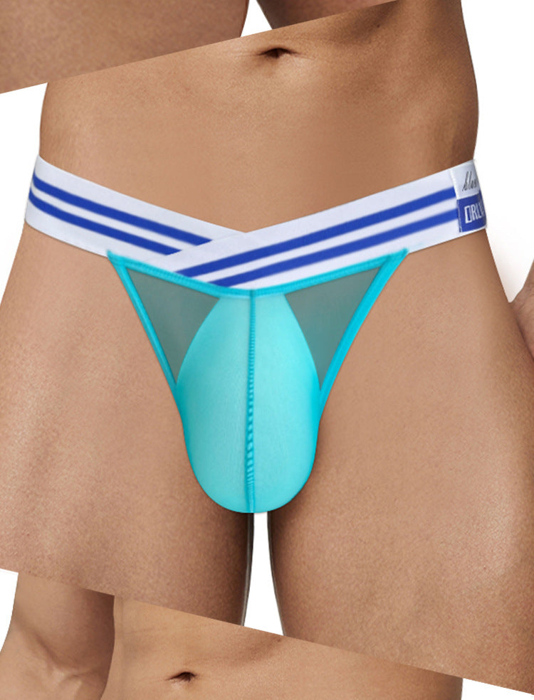 METOIN Men's High Waist Low Rise Breathable Cotton Stretch Athletic Triangle Underwear Boxer Briefs (OR6244)