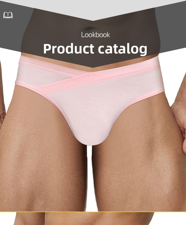 METOIN Men’s Modal Triangle Underwear High Elasticity V Waistband Athletic Minimalist Design (AD323)