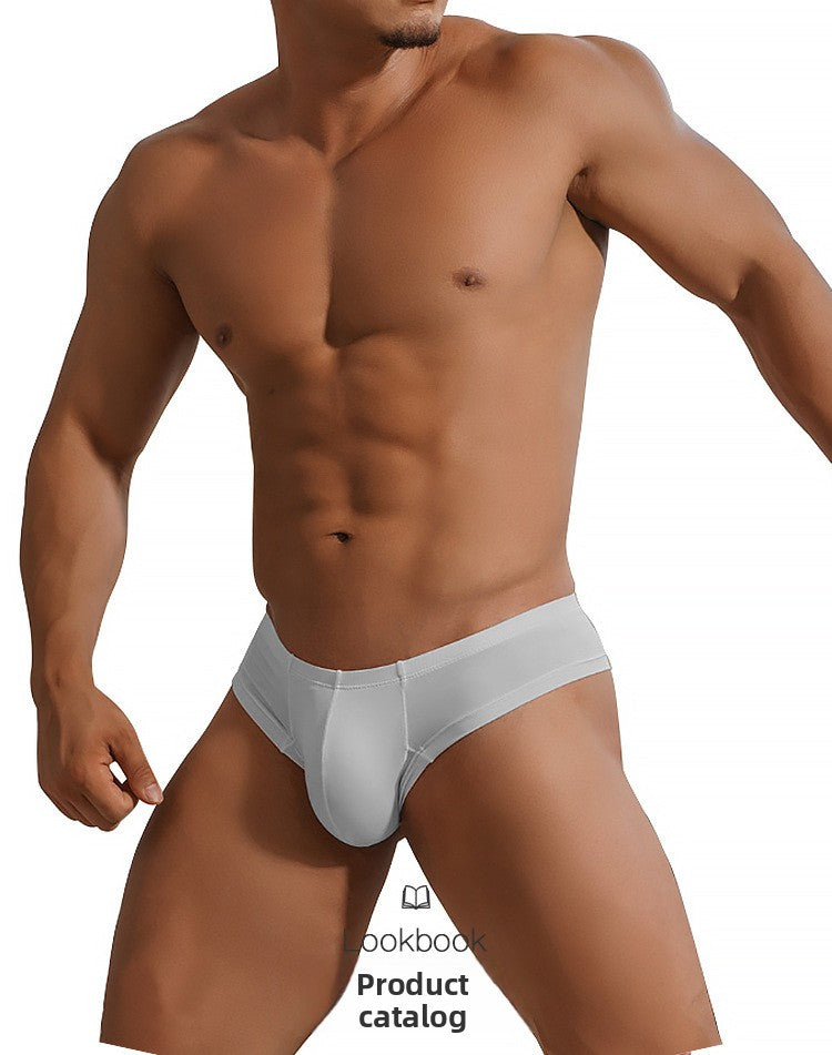 METOIN Men's Modal Athletic Low Rise Bikini Underwear Seamless Breathable Sporty Trunks with Cheeky Fit and Enhanced Support