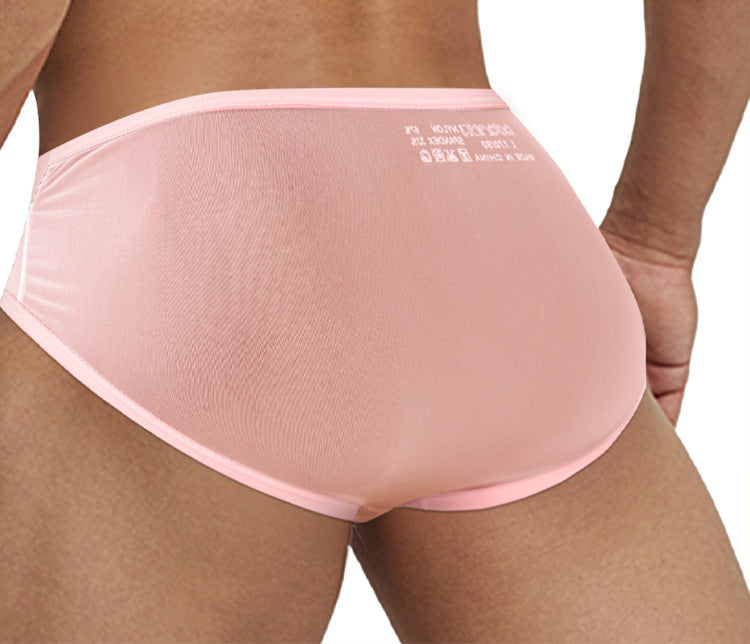 METOIN Men's Athletic Cross Back Triangle Underwear Transparent Breathable Mesh Briefs with U Pouch Support (AD322)