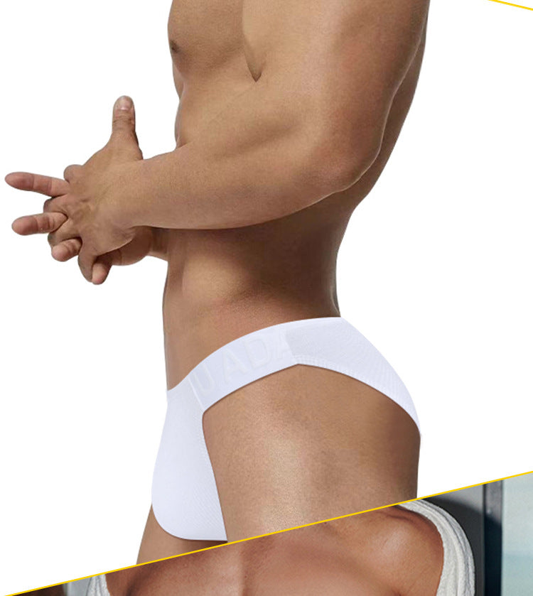 METOIN Men's Athletic Low Rise Micro Thong Underwear with Embossed Pattern High Cut Leg Design (AD761)
