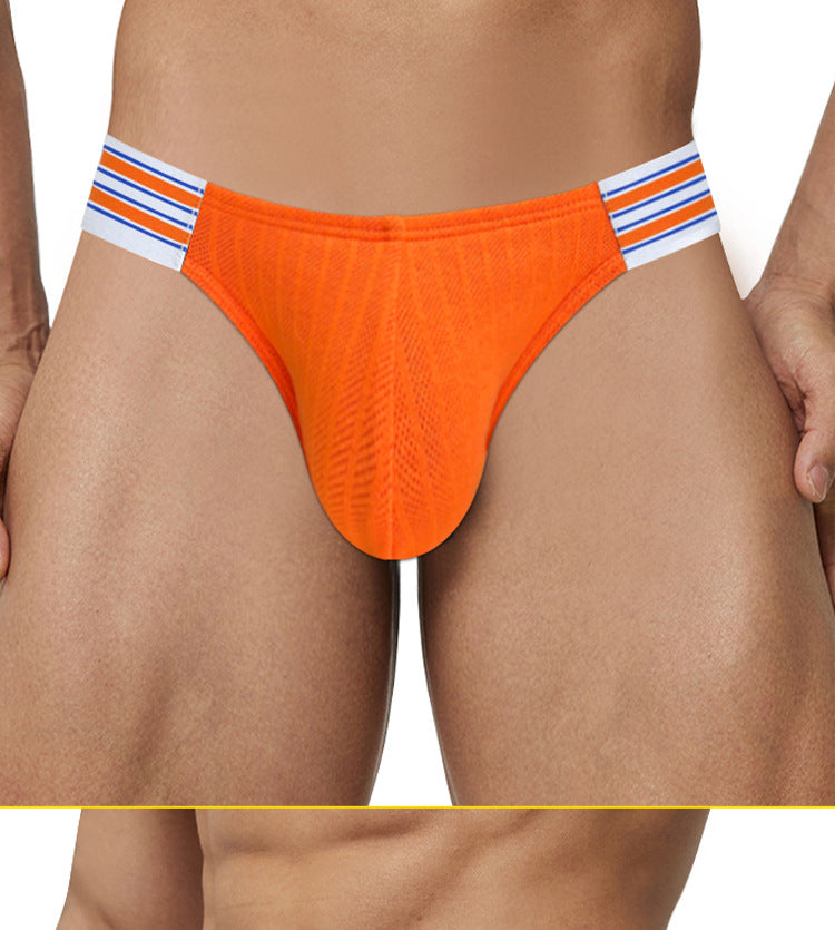 METOIN Men's Athletic High Cut Triangle Underwear Premium Combed Cotton Ribbed Trunk Briefs Breathable Comfort (AD753)