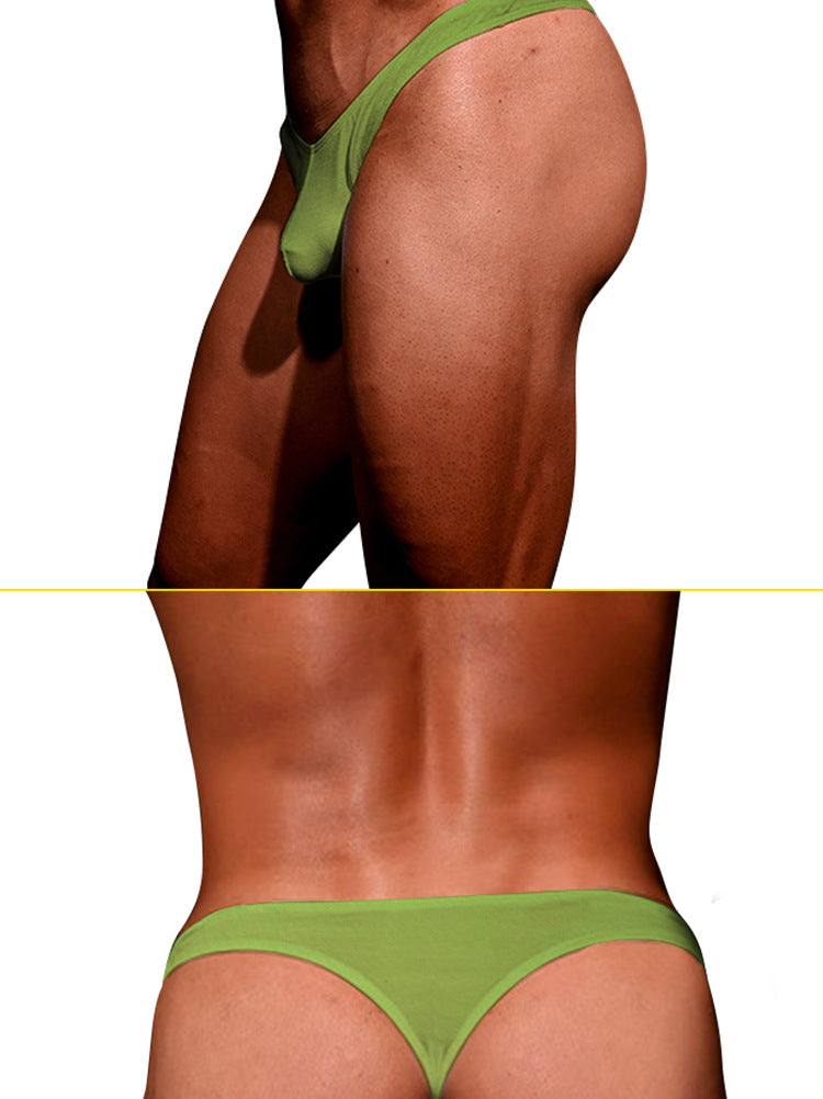 METOIN Men's Modal Low Rise Tanga Underwear Athletic Comfortable Breathable Solid Color Briefs (AD7207)