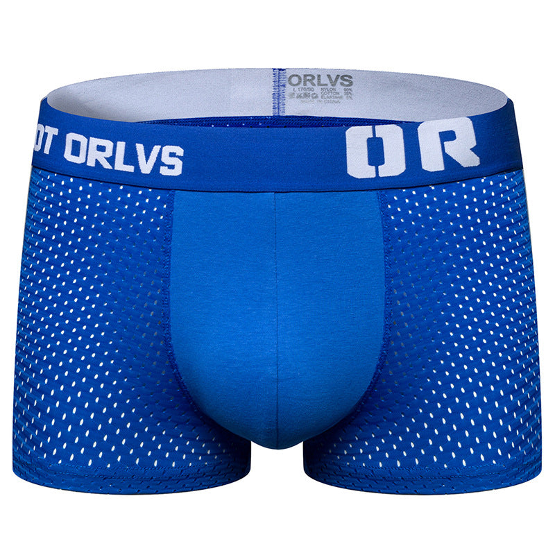 METOIN Men's Summer Breathable Cotton Boxer Briefs Style Solid Color Comfort Fit Underwear (OR207)