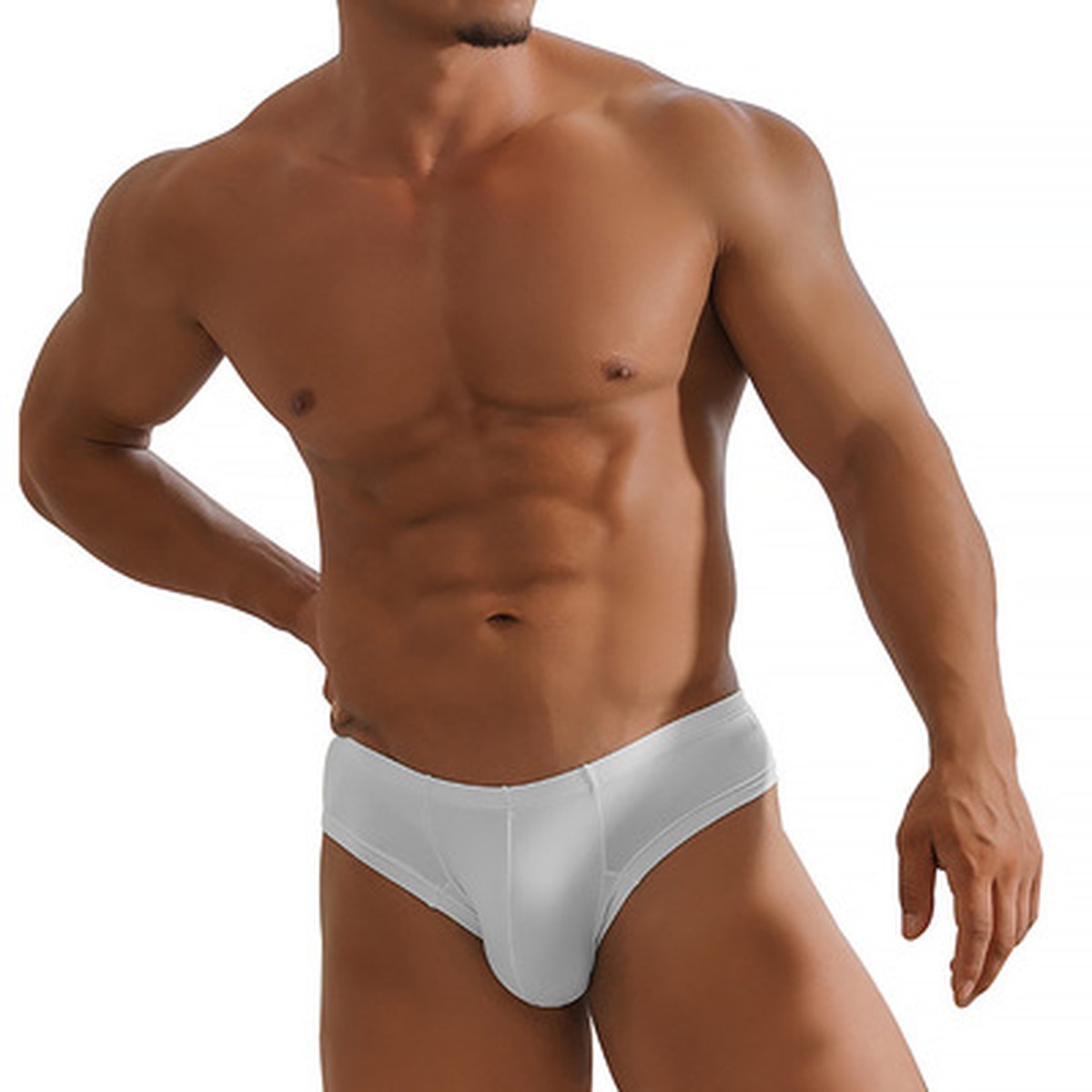 ADANNU Modal Low-Rise Sport Brief — 3-Pack — White (on model)