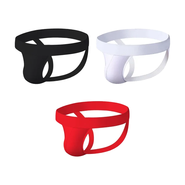 ADANNU Cotton Jockstrap in black, white and red, product only