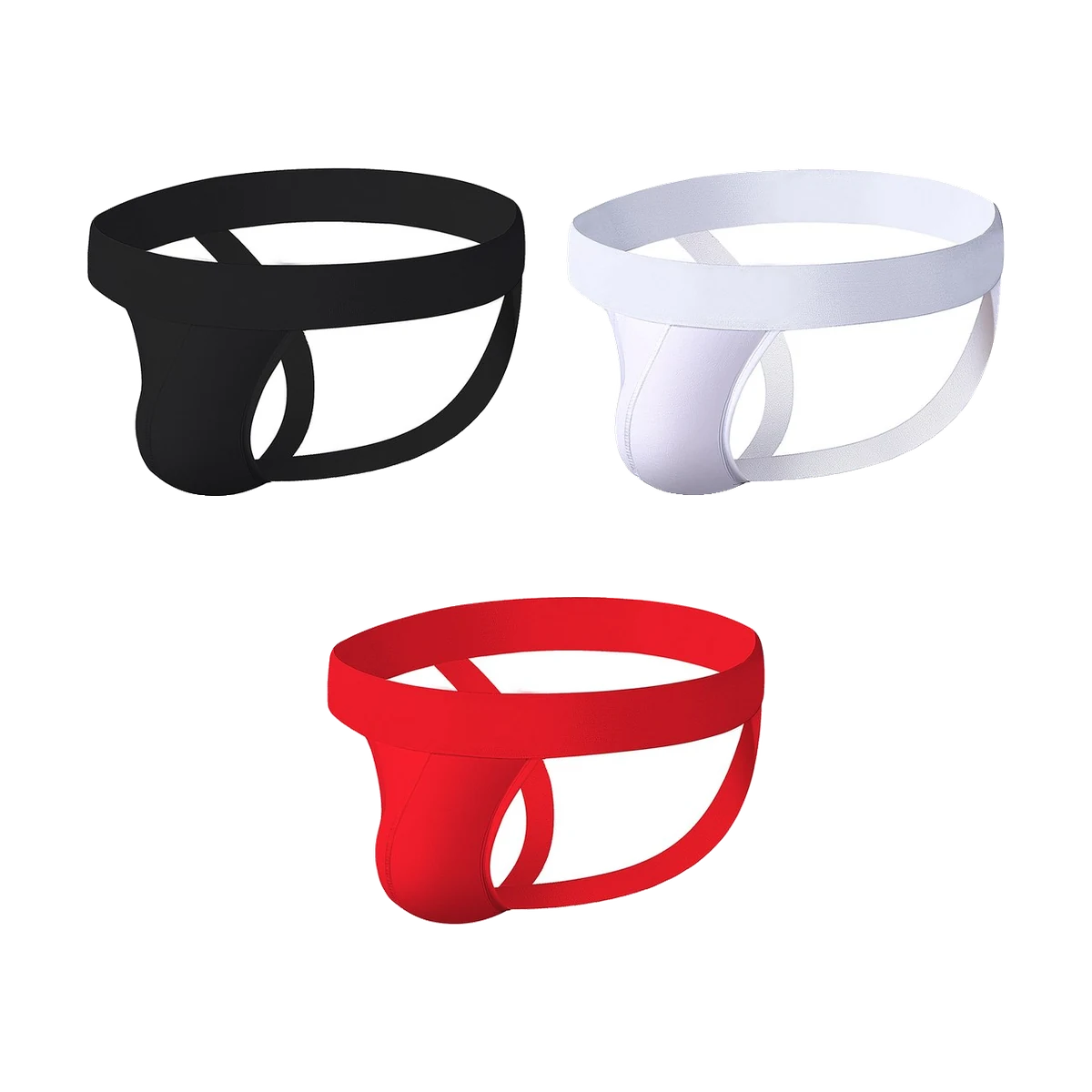 ADANNU Cotton Jockstrap in black, white and red, product only