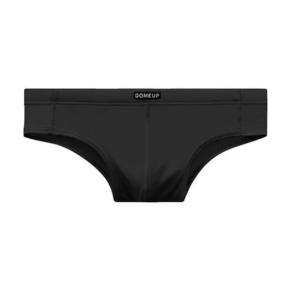 DOMEUP Low-Rise Brief in white, pink and black, flat lay